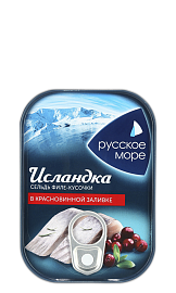 Исландка  филе-кусочки сельдь в красновинной заливке 115 г