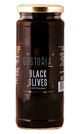 Маслины черные с косточками GUSTORIA 358 г
