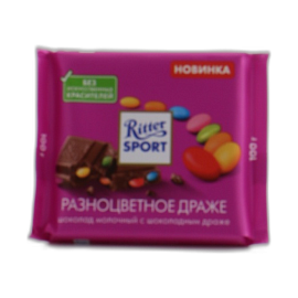 Риттер Спорт, молочный, разноцветное драже 100 г