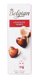 Шоколадные сердечки красный бант 65 г