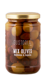 Оливки Микс с косточками GUSTORIA 314 г